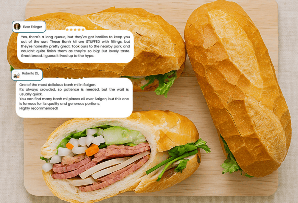 Banh Mi Huynh Hoa has received many compliments and high ratings from international visitors traveling to Ho Chi Minh City